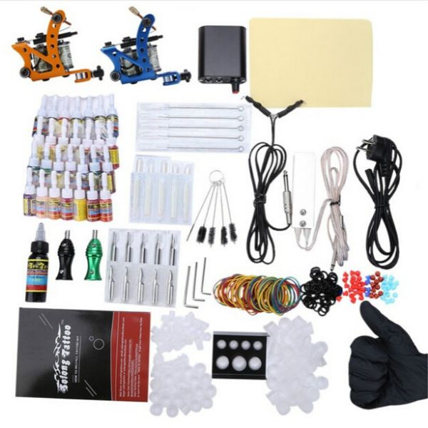 

complete tattoo kit 29 color inks power supply 2 machine guns choosing the power cable contact machine and power box