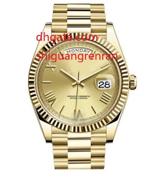 

2017 Роскошные мужские золотые часы Luxury 18ct gold ДЕНЬ ДАТА 228238 40-мм римский циферблат Автоматическая механическая нержавеющая сталь Мужские наручные часы