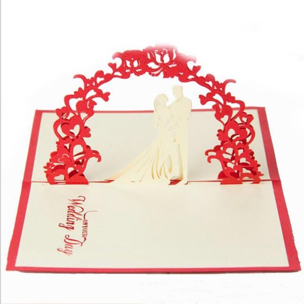 

экологичный валентина день карты свадебные приглашения лакомство подарков ручной работы creative 3d карты pop up подарок 10 * 15 см красный