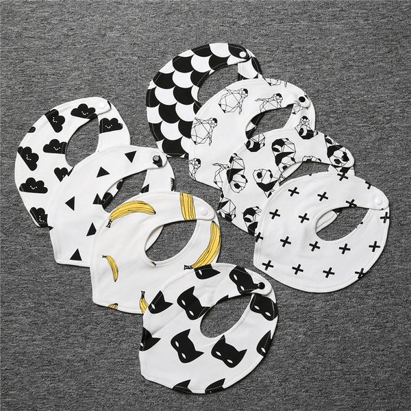 

ins fashion toddler bibs infant triangle burp cloths saliva kerchiefs 8 patterns cotton baby bandana bib 17081602