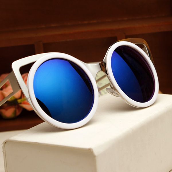 

wholesale-luxury metal frame sunglasses for women, fashion cat eye sun glasses unique gift, White;black