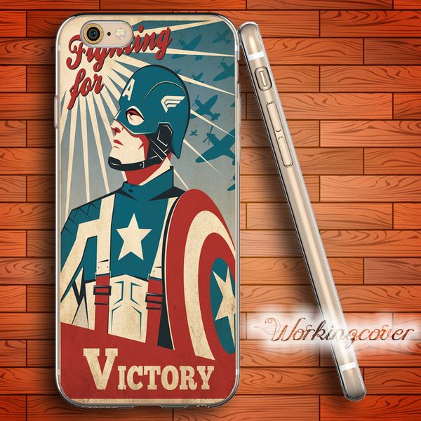 

fundas captain america shield poster soft clear tpu case for iphone 7 6 6s plus 5s se 5 5c 4s 4 case silicone cover