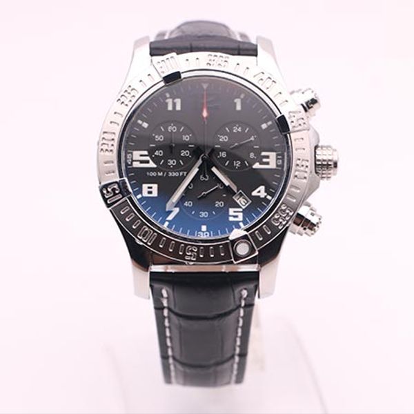 

dhgate selected supplier watches men seawolf chrono black dial black leather belt watch quartz watch mens dress watches, Slivery;brown