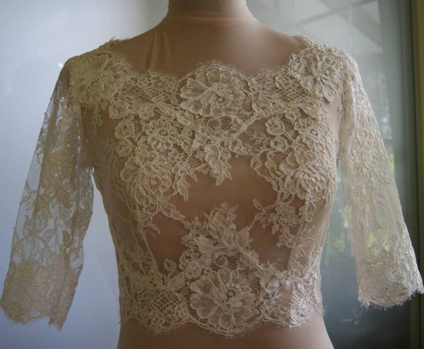 

дешевые слоновой кости свадебные обертывания половина рукава свадебное пальто кружева куртки свадебные накидки обертывания болеро куртка обе, White