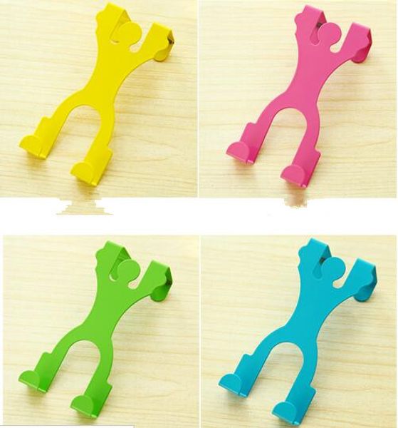 

new cute stainless steel over the door dual hanger hook hat coat holder