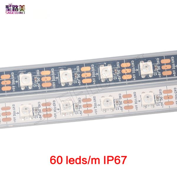 

60led m 2812b pixel digitale dream color flexible led trip light w 2812 pixel trip white black pcb waterproof or non waterproof ip67 ip20
