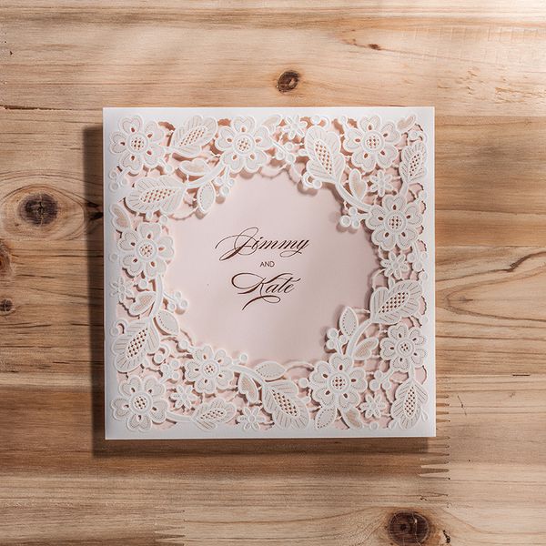 

wholesale- white lace window square invitation cards, business & birthday party & wedding invitation cards,customizable free