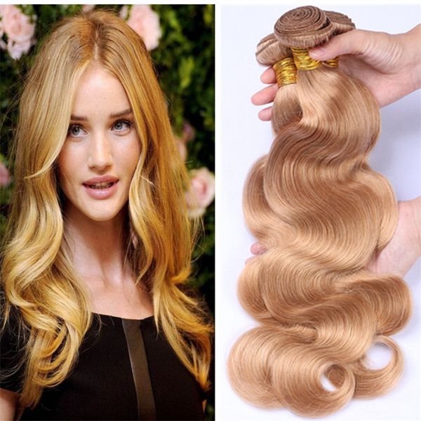 8a Blonde Indian Virgin Hair Weaves Honey Blonde Body Wave Human