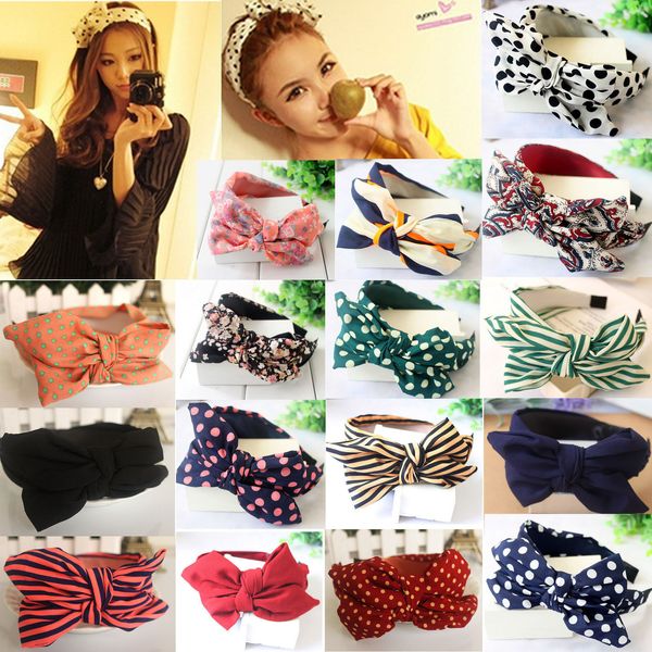 Fascia per capelli Hot Lady Girls Cute Sweet Big Bow Ribbon Accessori per capelli Fascia per capelli Bow Head Band # R456