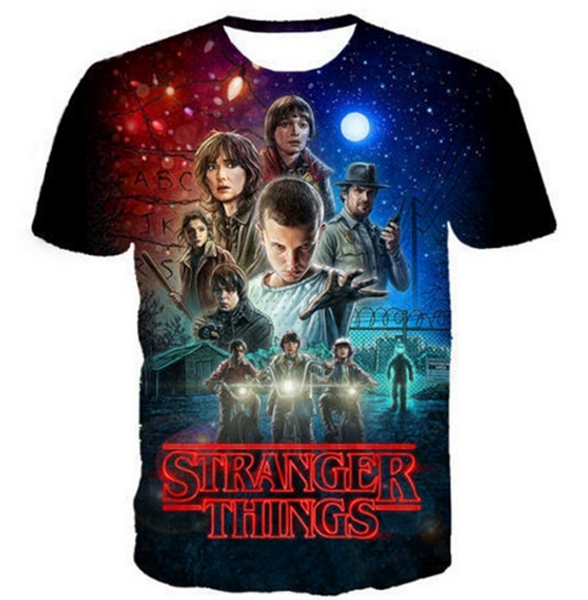 

new fashion womens/mens stranger things short sleeves funny 3d print t-shirt summer casual clothes tees plus s-5xlkk15, White;black