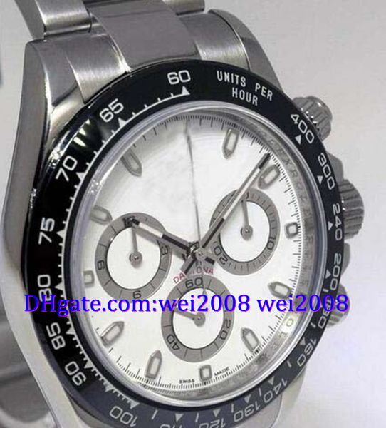 

luxury watch box 18k white gold white arabic dial. leather strap. 116519, Slivery;brown