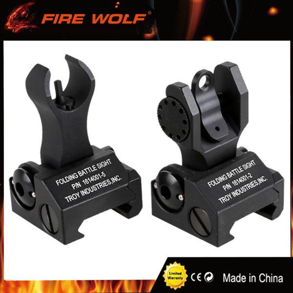 

2017 New Metal TROY Industries Folding Battle Sight Front and Rear Sights COMBO Back-up Sight for hunting