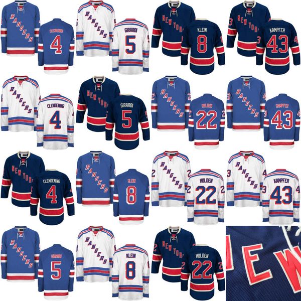 

2017 New Rangers Hockey Jerseys #4 Adam Clendening #5 Dan Girardi #22 Nick Holden #43 Steven Kampfer Kevin Klein Men/Youth Jersey