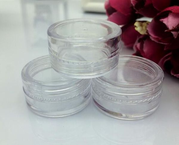 Plástico recipiente frascos pote 5 grama creme cosmético olho sombra unhas jóias de pó 0.17oz claro vazio kd1