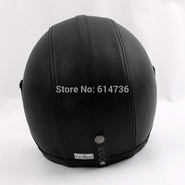 Verkaufen Männer Vintage Leder Motorrad Helm Open Face Retro Pilot Cruiser Helme motocicleta jet moto cascos capacete DOT269C