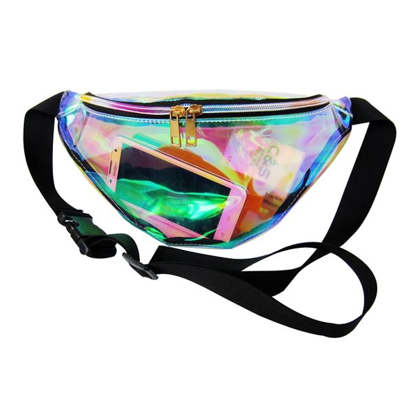 

wholesale- designer laser hologram transparent waist packs casual travel waist bag waterproof pvc jelly bags small hip bag 6colors