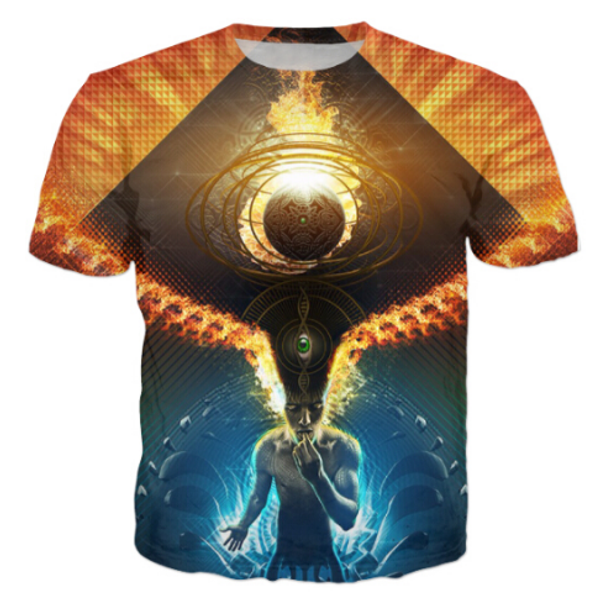 

fashion mens/womans psychedemia psychedelic trippy t-shirt summer style funny 3d print casual t-shirt aa322, White;black