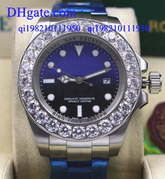 

2018 высокое качество "james cameron" синий черный 116660 44 мм дайвинг часы большой алмаз керамический безель механические мужские часы, Slivery;brown