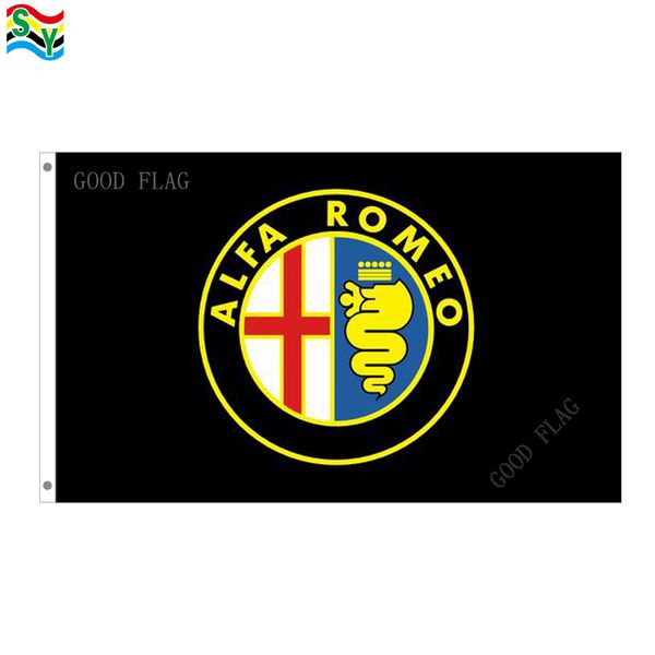 

goodflag бесплатная доставка alfa romeo флаг баннер 3x5 футов 90*150 см полиэстер открытый флаг