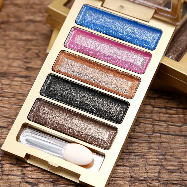 

wholesales new eyeshadow palette bright 5 color eye shadow pearl diamond makeup sootiness waterproof a set of 3 pieces