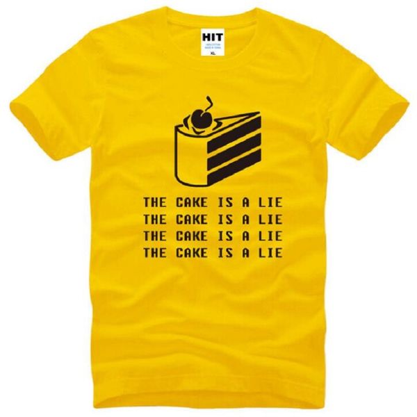 

new portal 2 t shirts men cotton short sleeve o-neck the cake is a lie men's t-shirt summer style game tees, White;black