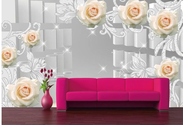 

rose pattern 3d box space tv background wallpaper mural mural 3d wallpaper 3d wall papers for tv backdrop