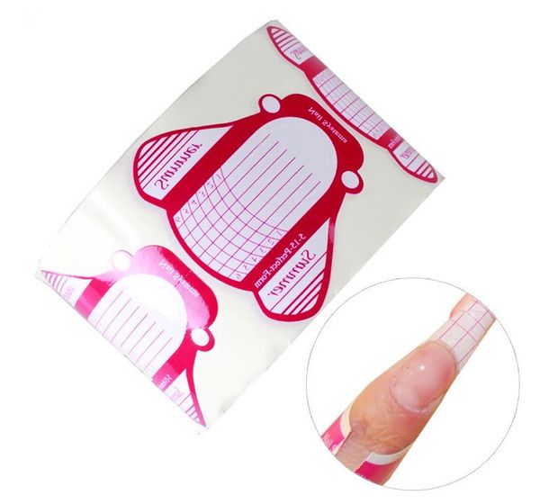 

wholesale- 100 pcs nail art tips extension forms guide french rose diy tool acrylic uv gel tools, Black