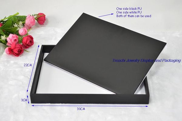 

jewelry display counter pad black & white pu double side used bangel necklace watch organizer storage jewelry tray
