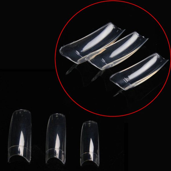

wholesale- 500pcs/pack 10size fake false nail tips clear half cover diy french acrylic artificial nail art extension tip, Red;gold