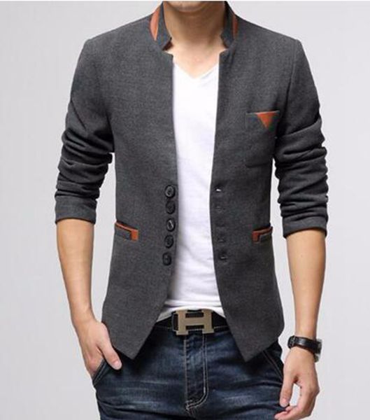 

men in the spring and autumn europe and the united states the new boutique high-end thickening collar jackets / m-3xl, White;black
