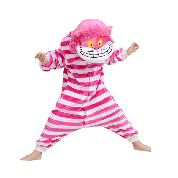 

novelty cute kids one-piece pajamas cute cat rose striped sleepwear for 3-10yrs children boys girls onesie pajamas night clothes, Blue;red
