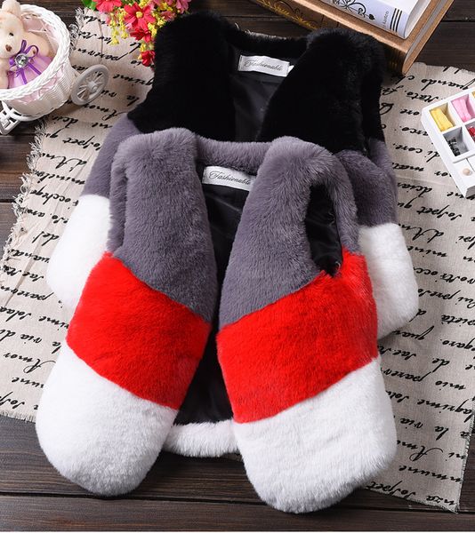 

girls fur waistcoat vest kids clothes 2017 autumn winter patchwork lace vest warm fashion cardigan coat outerwear, Camo