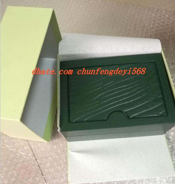 

new luxury mens box original brand green boxes papers watches booklet card gift for man men women sale, Black;blue