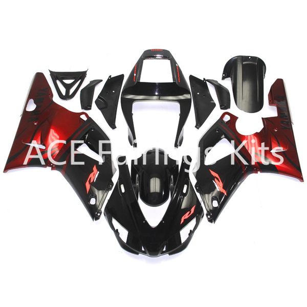 3 brindes completos para yamaha yzf 1000-yzf-r1-98-99 yzf-r1-1998-1999 motocicleta carenagem completa kit preto vermelho estilo v30