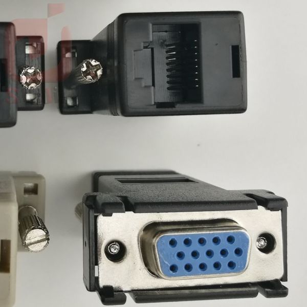 

factory price selling new vga extender female to lan cat5 cat5e rj45 ethernet female adapter drop shipping 300ps/lot