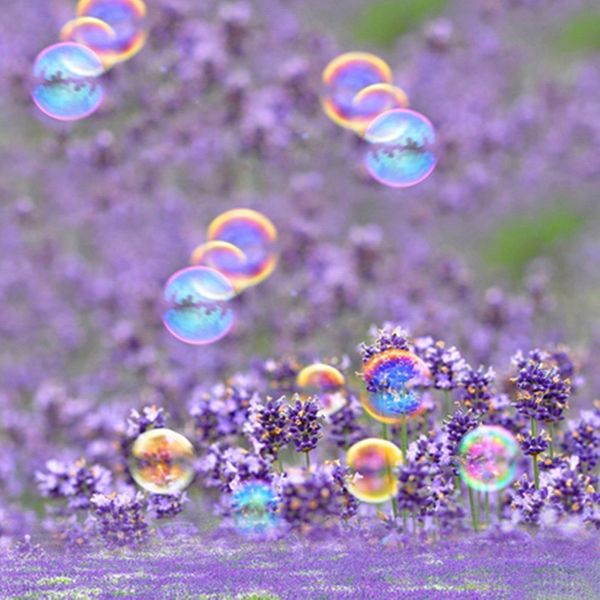 Sfondo di fiori di lavanda Foto Bolle colorate Sfondi fotografici panoramici primaverili per bambini Puntelli per carta da parati per foto di neonati