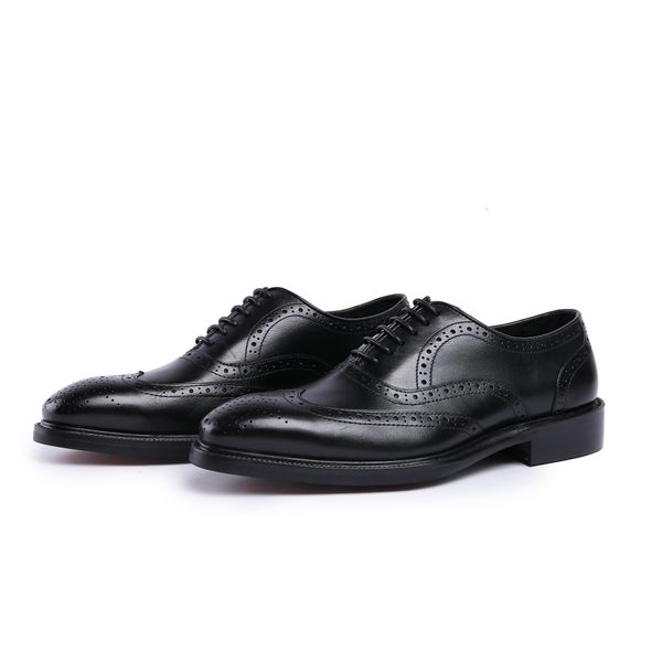 

высокое качество марка формальные платье обувь для мужчин черный натуральная кожа обувь острым носом мужская бизнес оксфорды повседневная об, Black