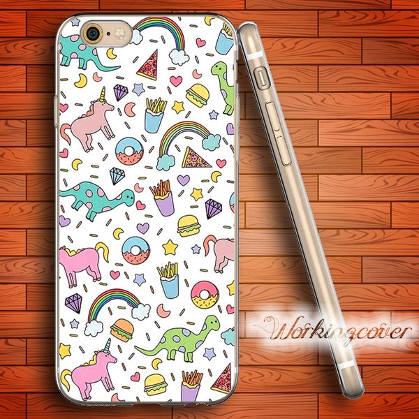 

coque unicorn rainbow donut soft clear tpu case for iphone 7 6 6s plus 5s se 5 5c 4s 4 case silicone cover