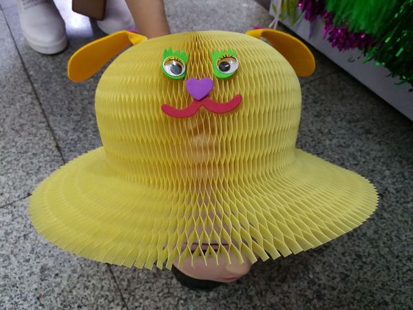 Cartoon Animals Magic Vase Paper Hats Diy Folding Hat For Party