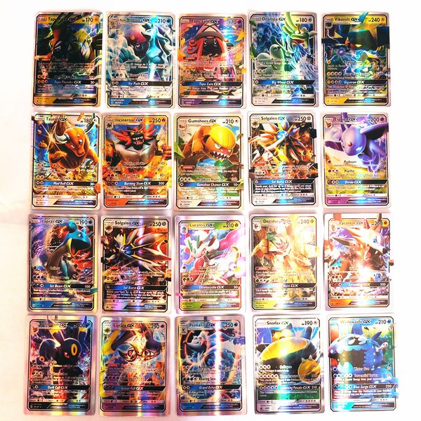 

new card 100 pieces flash card of gx collection of cards cute card set mega poker cards toys english version for girls and boys games ch