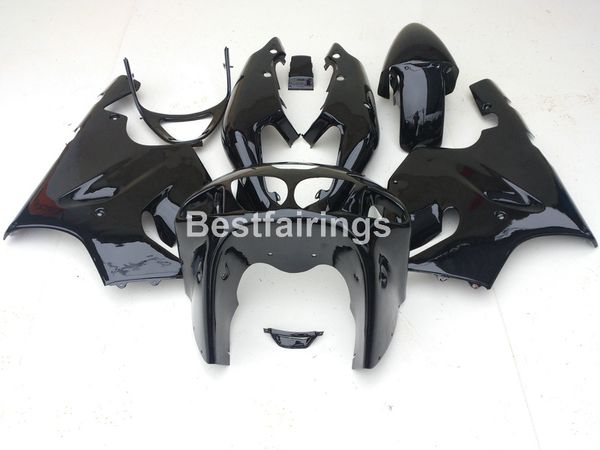 Neue heiße Karosserieteile für Kawasaki Ninja ZX7R 96 97 98 99 00-03 glänzend schwarzes Verkleidungsset ZX7R 1996-2003 TY42