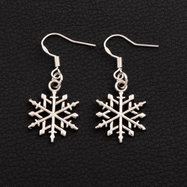 

snowflake dangle chandelier earrings 925 silver fish ear hook 40pairs/lot e790 15.5x37.2mm