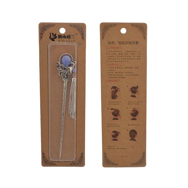 

idealway 5 colors vintage style silver ethnic rhinestone flower peacock shape hair sticks headwear, Golden;silver