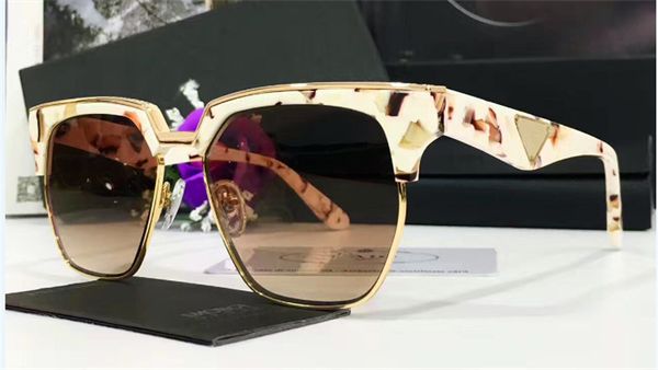 

italian fashion design glasses pd 20t square half frame frame and metal special design with box popular outdoor style, White;black