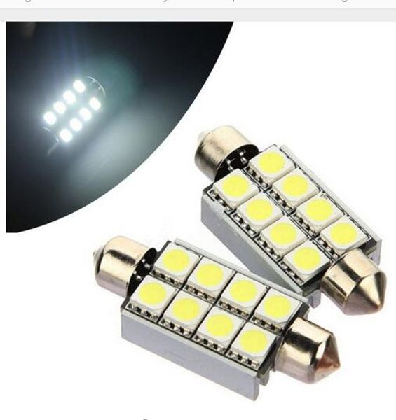 

Canbus Error Free 39 мм 41 мм 8SMD 5050 LED C5W Авто Лампы Гирлянда Гирлянда Купол Двери Свет Путь Свет