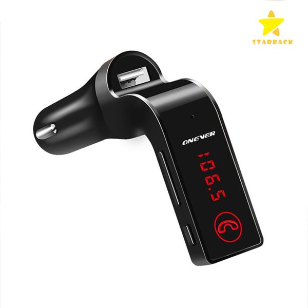 

Car g7 bluetooth mp3 fm tran mitter bluetooth wirele car kit hand fm adapter tran mitter with u b car charger with package