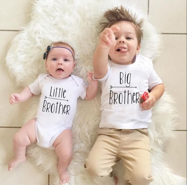 Baby Boys Brothers Matching Outfits Big Brother Letters Print T
