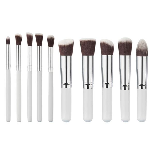 

wholesale- mint 10pcs/1set brushes make up beauty cosmetics foundation blending makeup brush kit set wooden makeup tool jul07