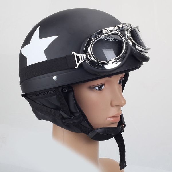 

оптовая новый точка abs мотоцикл half-face harley шлем безопасности принц шлем пары защитный шлем с пилотными очками