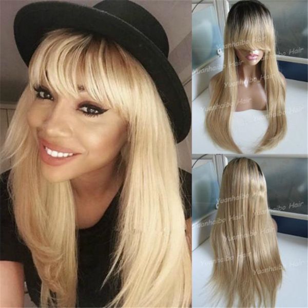 High Quality 1b 27 Peruvian Straight Human Hair Ombre Dark Roots